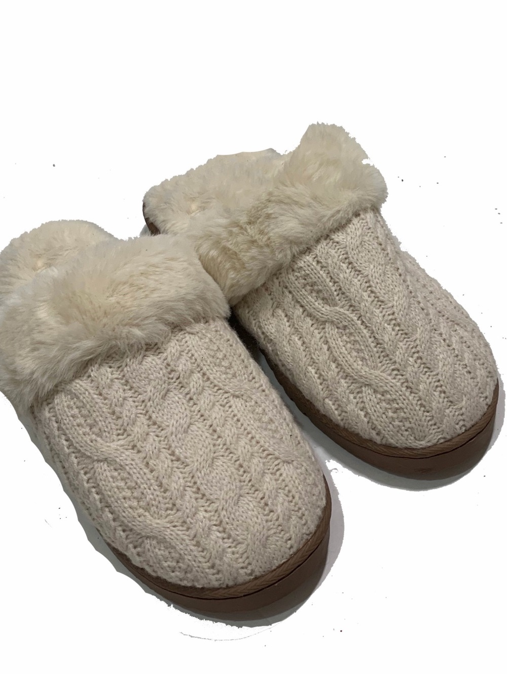 J. Crew Cable-knit scuff slippers